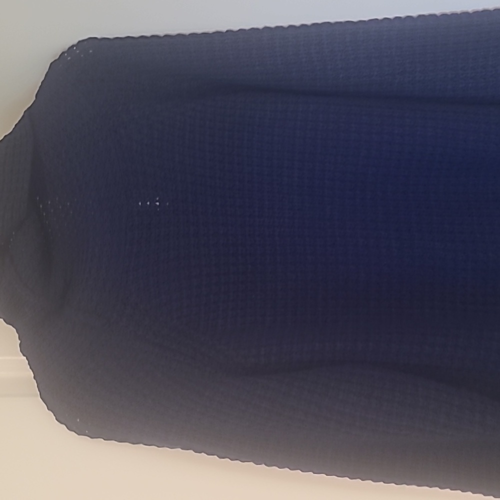 Women's blue waffle sweater. - Picture 4 of 5